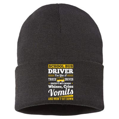 School District Drivers Yellow Shuttle Bus Drivers Gifts Sustainable Knit Beanie