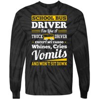 School District Drivers Yellow Shuttle Bus Drivers Gifts Tie-Dye Long Sleeve Shirt