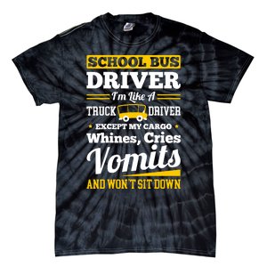 School District Drivers Yellow Shuttle Bus Drivers Gifts Tie-Dye T-Shirt