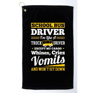 School District Drivers Yellow Shuttle Bus Drivers Gifts Platinum Collection Golf Towel