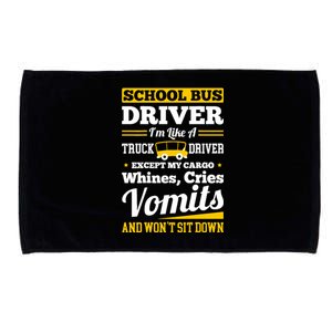 School District Drivers Yellow Shuttle Bus Drivers Gifts Microfiber Hand Towel