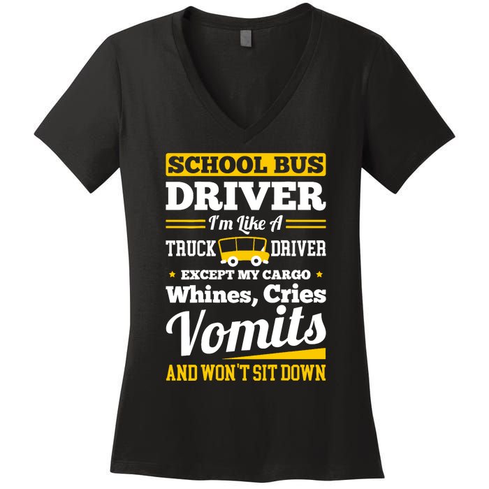 School District Drivers Yellow Shuttle Bus Drivers Gifts Women's V-Neck T-Shirt