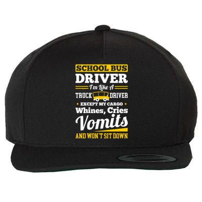 School District Drivers Yellow Shuttle Bus Drivers Gifts Wool Snapback Cap