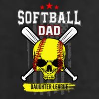 Softball Dad Daughter League 7 Panel Mesh Trucker Snapback Hat