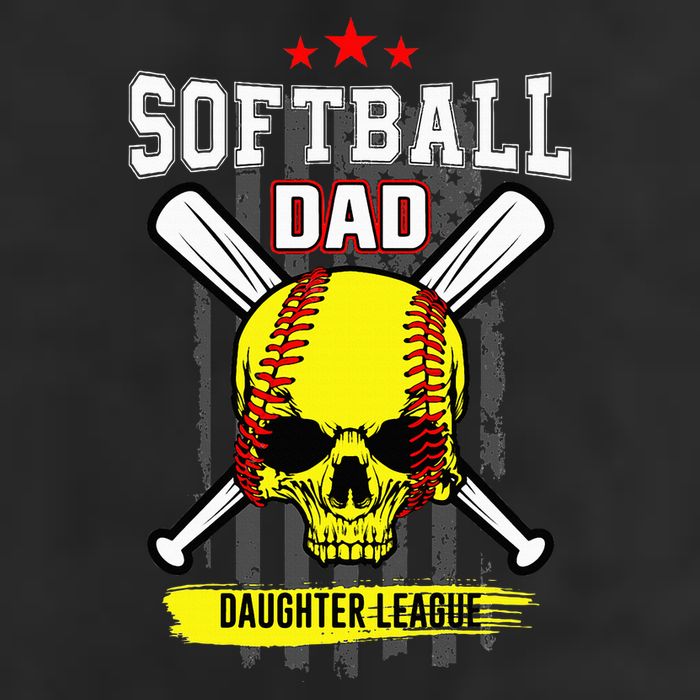 Softball Dad Daughter League 7 Panel Mesh Trucker Snapback Hat