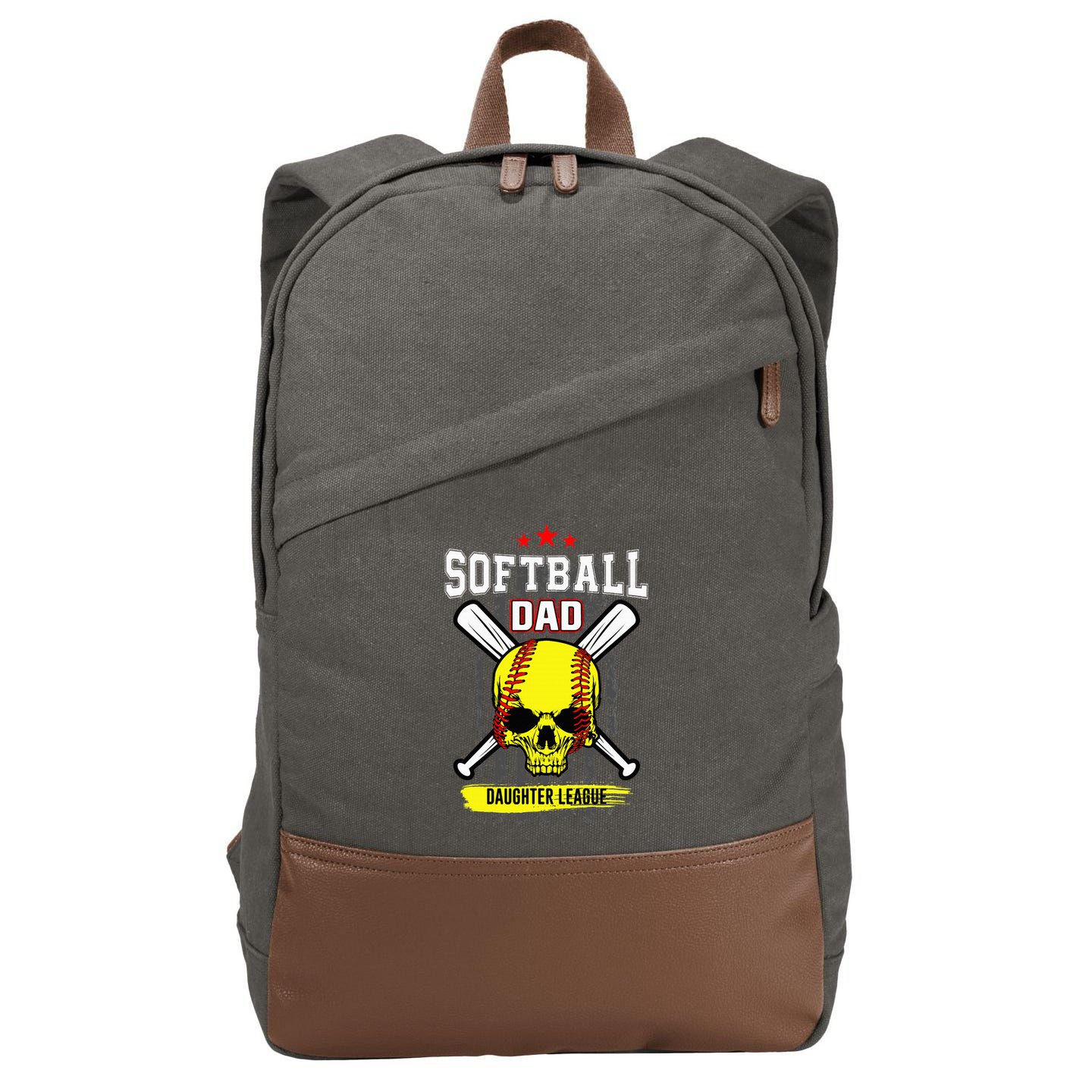 Softball Dad Daughter League Cotton Canvas Backpack