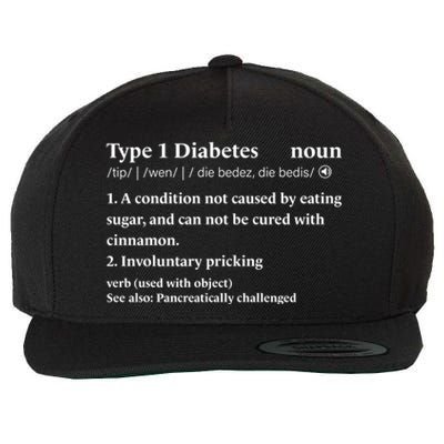 Son Daughter Diabetic Funny Type 1 Diabetes Awareness Great Gift Wool Snapback Cap