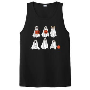 Spooky Dog Dressed As Ghost Funny Ghost Dog Halloween PosiCharge Competitor Tank