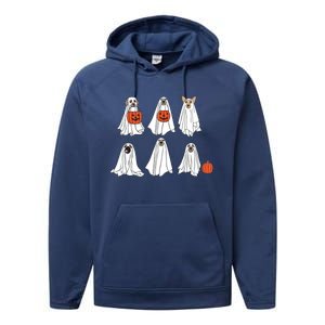 Spooky Dog Dressed As Ghost Funny Ghost Dog Halloween Performance Fleece Hoodie