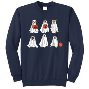 Spooky Dog Dressed As Ghost Funny Ghost Dog Halloween Sweatshirt