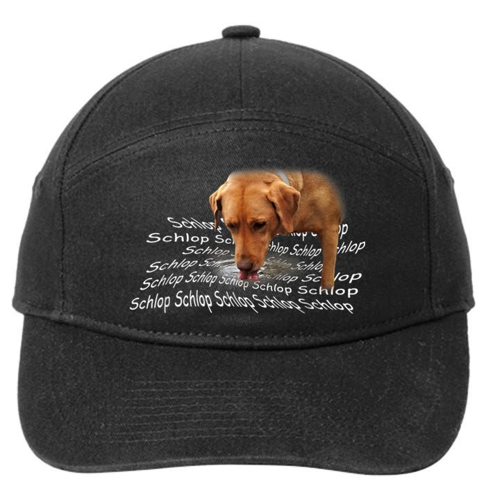 Schlop Dog Drinking Water Meme 7-Panel Snapback Hat