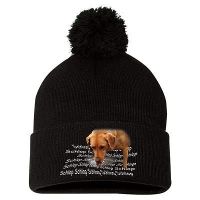 Schlop Dog Drinking Water Meme Pom Pom 12in Knit Beanie