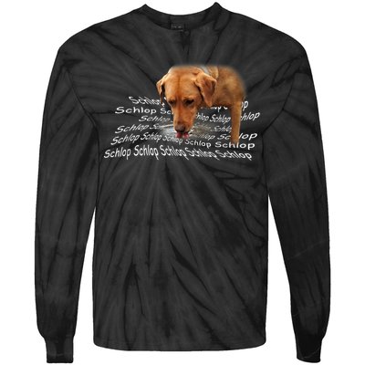 Schlop Dog Drinking Water Meme Tie-Dye Long Sleeve Shirt