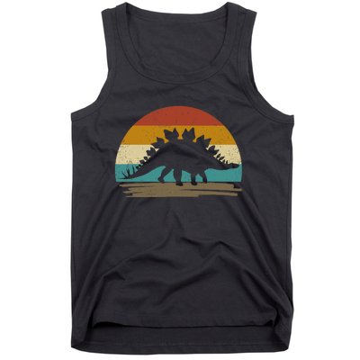 Stegosaurus Dinosaur Deco Retro Vintage Tank Top