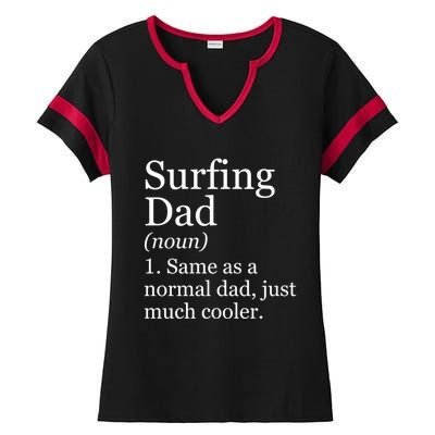 Surfing Dad Definition Funny Sarcastic Sports Funny Gift Ladies Halftime Notch Neck Tee