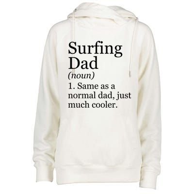 Surfing Dad Definition Funny Sarcastic Sports Funny Gift Womens Funnel Neck Pullover Hood