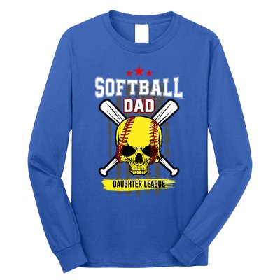 Softball Dad Daughter League Gift Long Sleeve Shirt