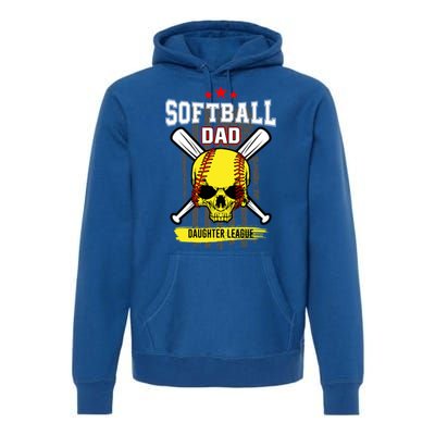 Softball Dad Daughter League Gift Premium Hoodie