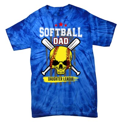 Softball Dad Daughter League Gift Tie-Dye T-Shirt