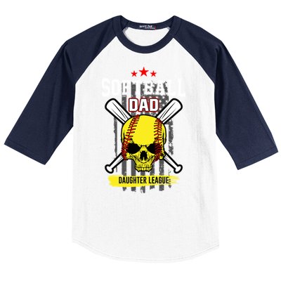 Softball Dad Daughter League Gift Baseball Sleeve Shirt