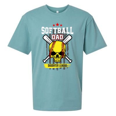 Softball Dad Daughter League Gift Sueded Cloud Jersey T-Shirt