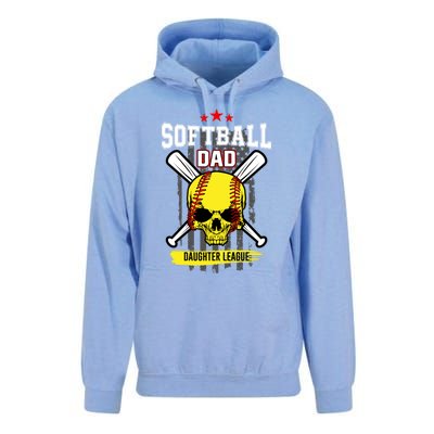 Softball Dad Daughter League Gift Unisex Surf Hoodie