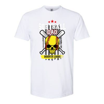 Softball Dad Daughter League Gift Softstyle® CVC T-Shirt