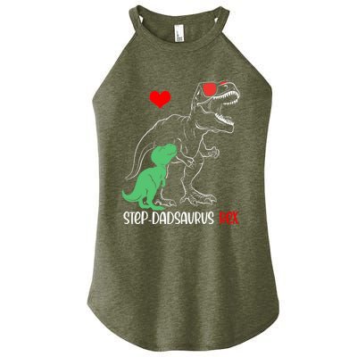 Step Dadsaurus Daddy Rex Autism Awareness Proud Dad Gift Women’s Perfect Tri Rocker Tank