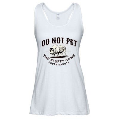 South Dakota Do Not Pet The Fluffy Cows Bison Souvenir Ladies Essential Flowy Tank
