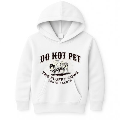 South Dakota Do Not Pet The Fluffy Cows Bison Souvenir Kids Hoodie