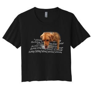 Schlop Dog Drinking Water Meme Women's Crop Top Tee