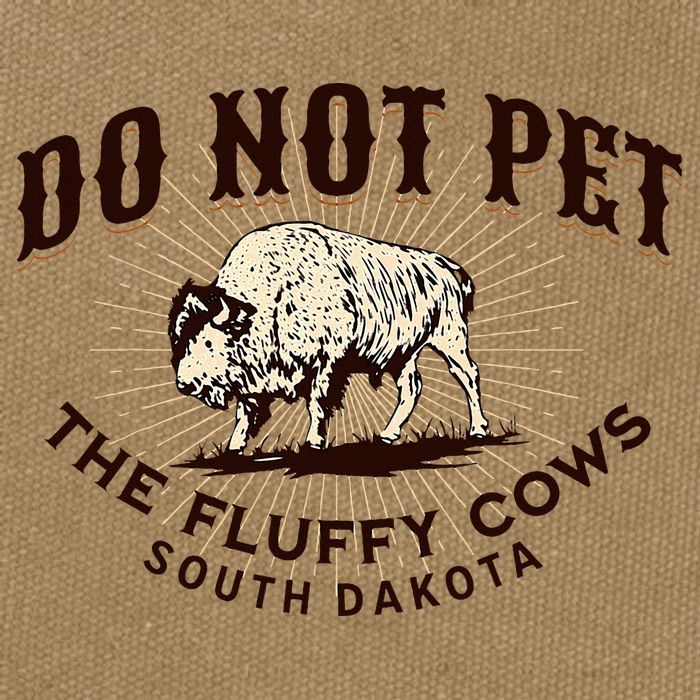 South Dakota Do Not Pet The Fluffy Cows Bison Souvenir Cotton Canvas Backpack