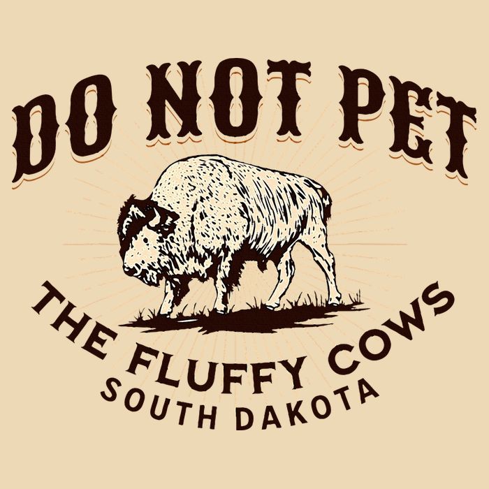 South Dakota Do Not Pet The Fluffy Cows Bison Souvenir Zip Tote Bag