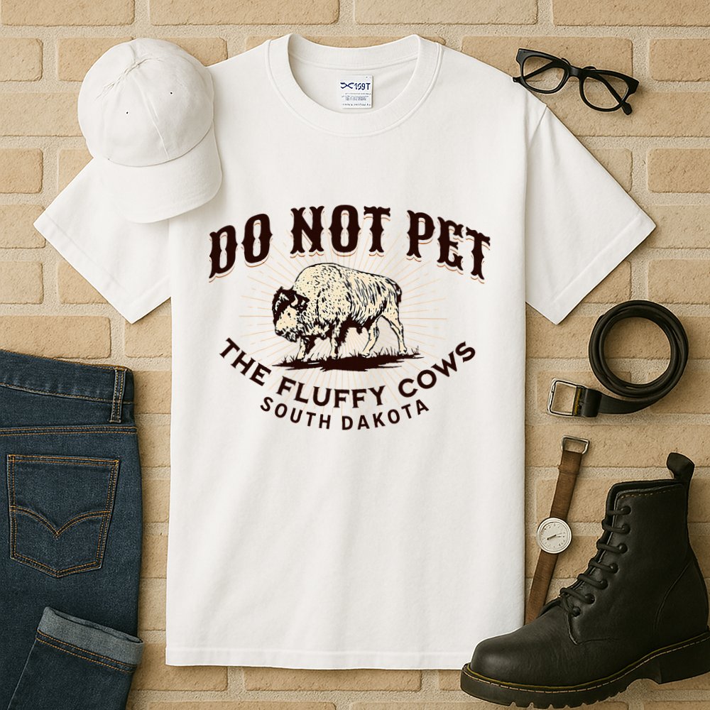 South Dakota Do Not Pet The Fluffy Cows Bison Souvenir Tall T-Shirt