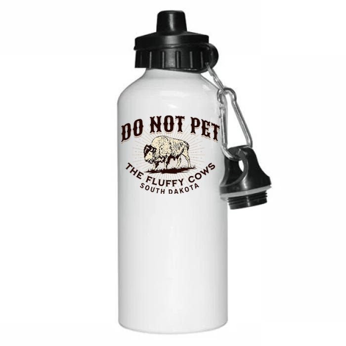 South Dakota Do Not Pet The Fluffy Cows Bison Souvenir Aluminum Water Bottle