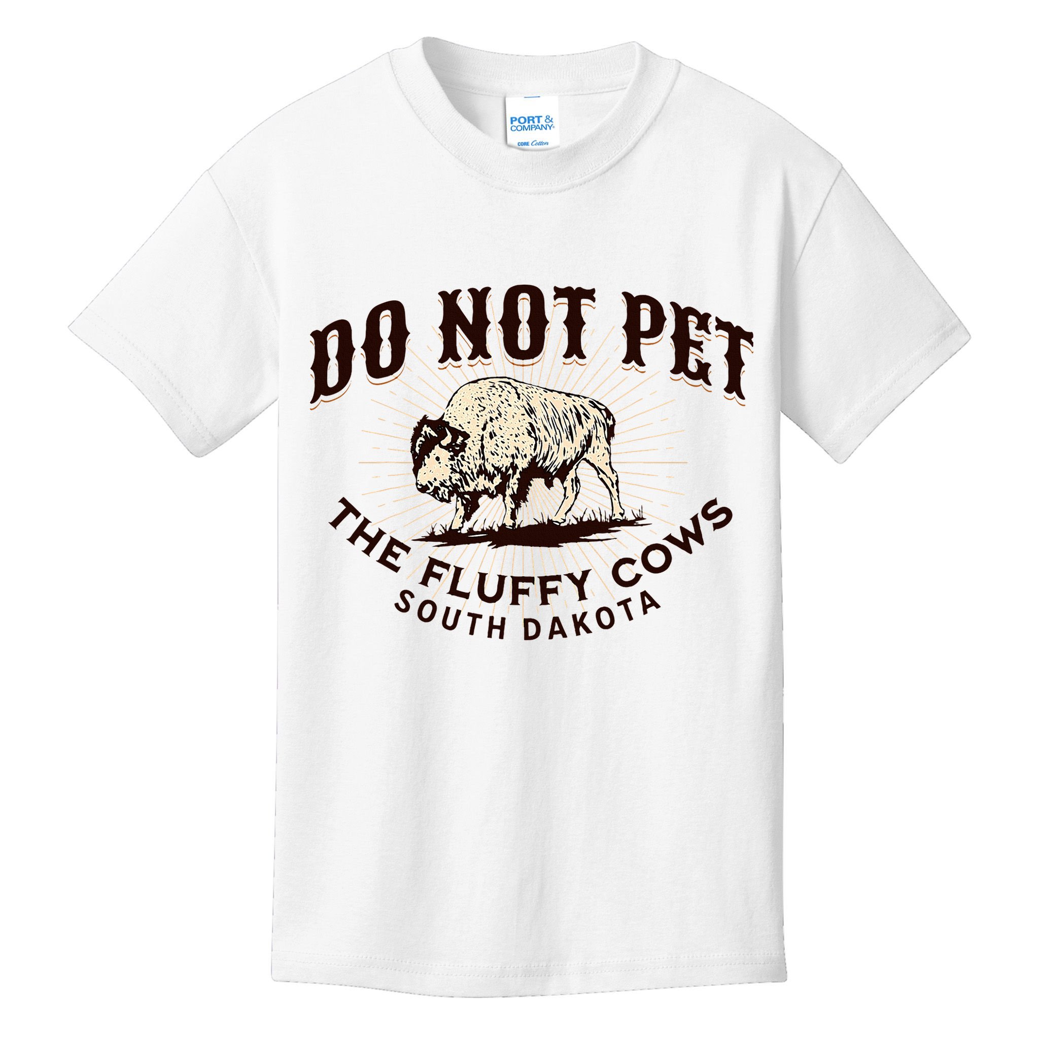 South Dakota Do Not Pet The Fluffy Cows Bison Souvenir Kids T-Shirt