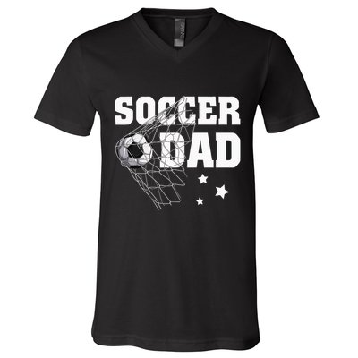Soccer Dad Daddy Soccer Sport Lover Fan Fathers Day V-Neck T-Shirt