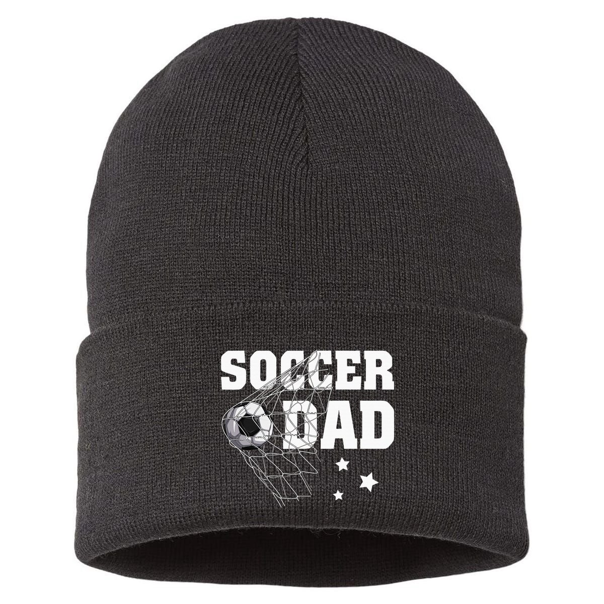 Soccer Dad Daddy Soccer Sport Lover Fan Fathers Day Sustainable Knit Beanie
