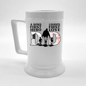 Soccer Dance Dad Sons First Hero Daughter Love Fathers Day Great Gift Beer Stein