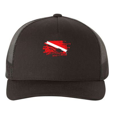 Scuba Diving Diver Down Flag Awesome Marine Diver Dive Gift Yupoong Adult 5-Panel Trucker Hat