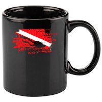 Scuba Diving Diver Down Flag Awesome Marine Diver Dive Gift 11oz C Handle Ceramic Mug