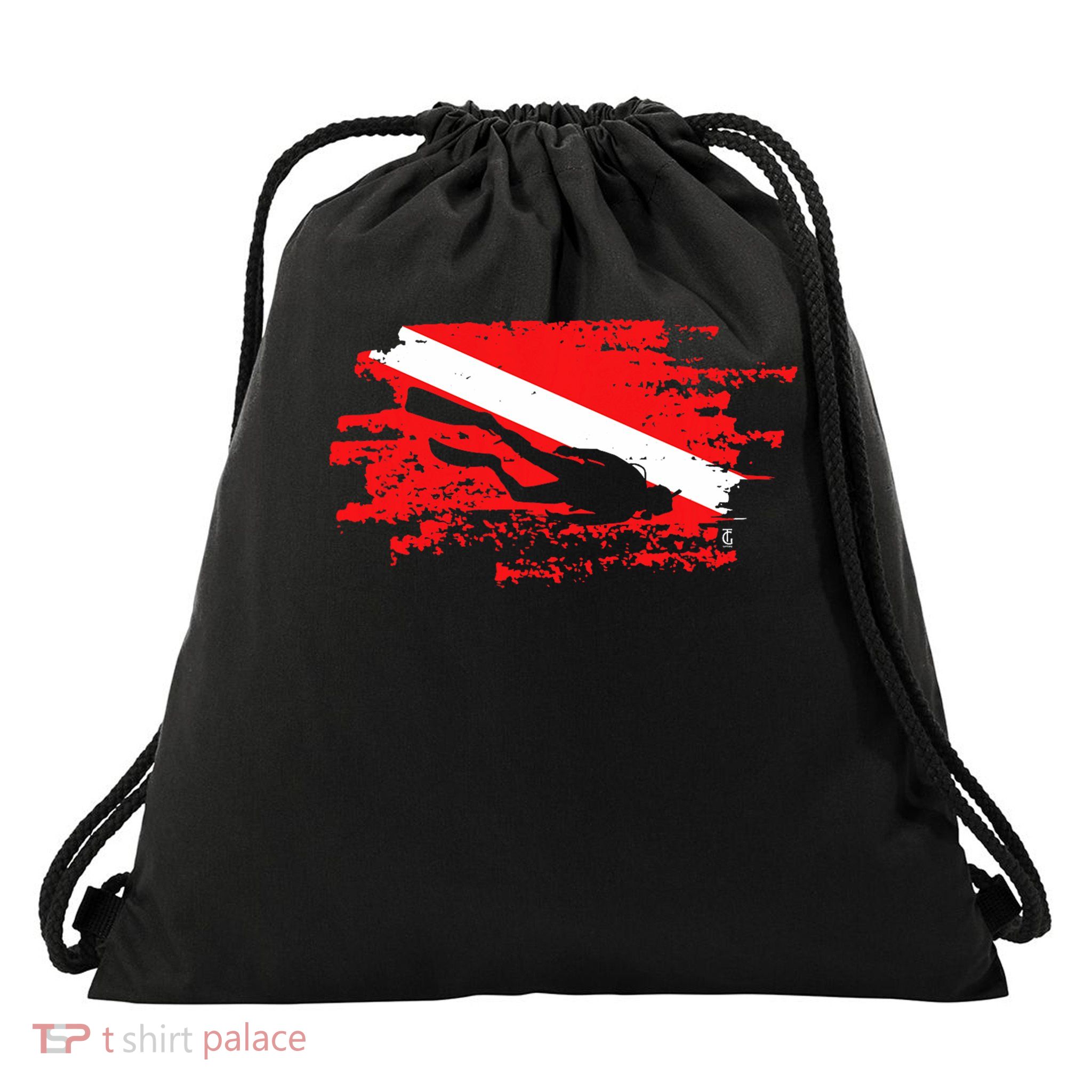 Scuba Diving Diver Down Flag Awesome Marine Diver Dive Gift Drawstring Bag