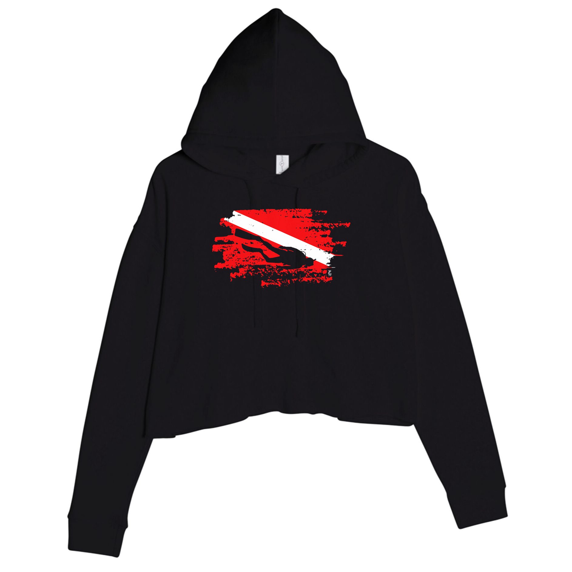 Scuba Diving Diver Down Flag Awesome Marine Diver Dive Gift Crop Fleece Hoodie