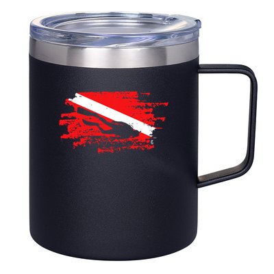 Scuba Diving Diver Down Flag Awesome Marine Diver Dive Gift 12oz Stainless Steel Coffee Mug
