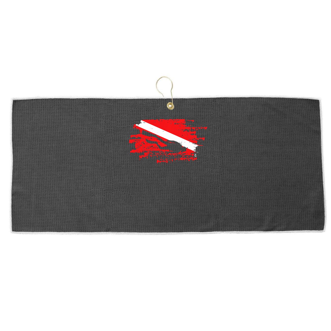 Scuba Diving Diver Down Flag Awesome Marine Diver Dive Gift Large Microfiber Waffle Golf Towel