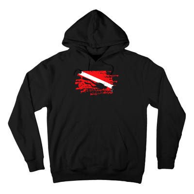 Scuba Diving Diver Down Flag Awesome Marine Diver Dive Gift Tall Hoodie