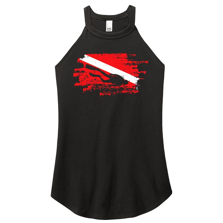 Scuba Diving Diver Down Flag Awesome Marine Diver Dive Gift Women's Perfect Tri Rocker Tank