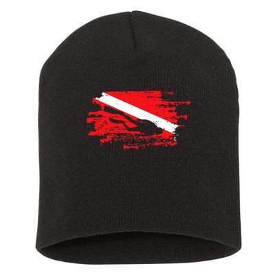 Scuba Diving Diver Down Flag Awesome Marine Diver Dive Gift Short Acrylic Beanie