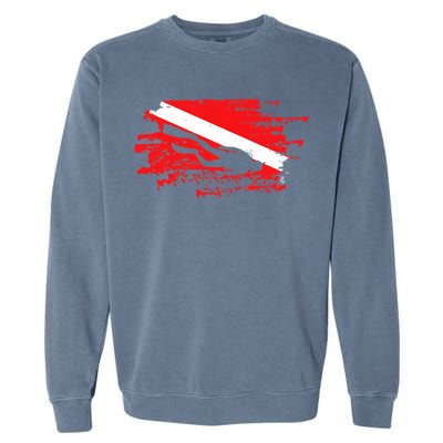 Scuba Diving Diver Down Flag Awesome Marine Diver Dive Gift Garment-Dyed Sweatshirt