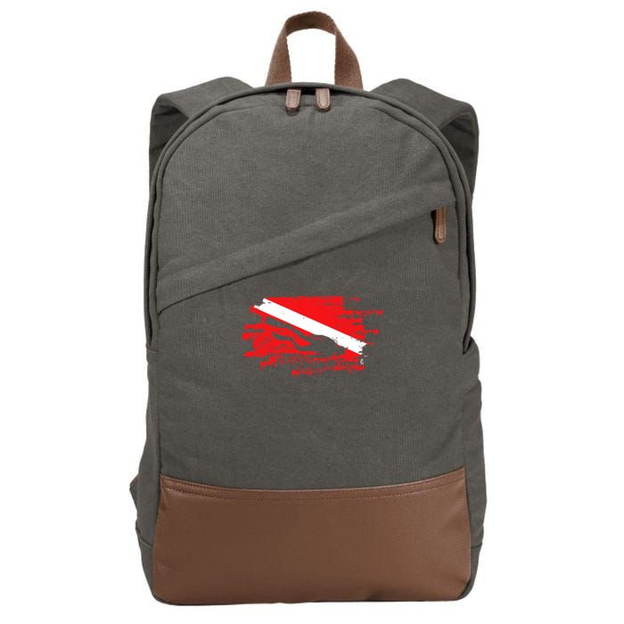 Scuba Diving Diver Down Flag Awesome Marine Diver Dive Gift Cotton Canvas Backpack